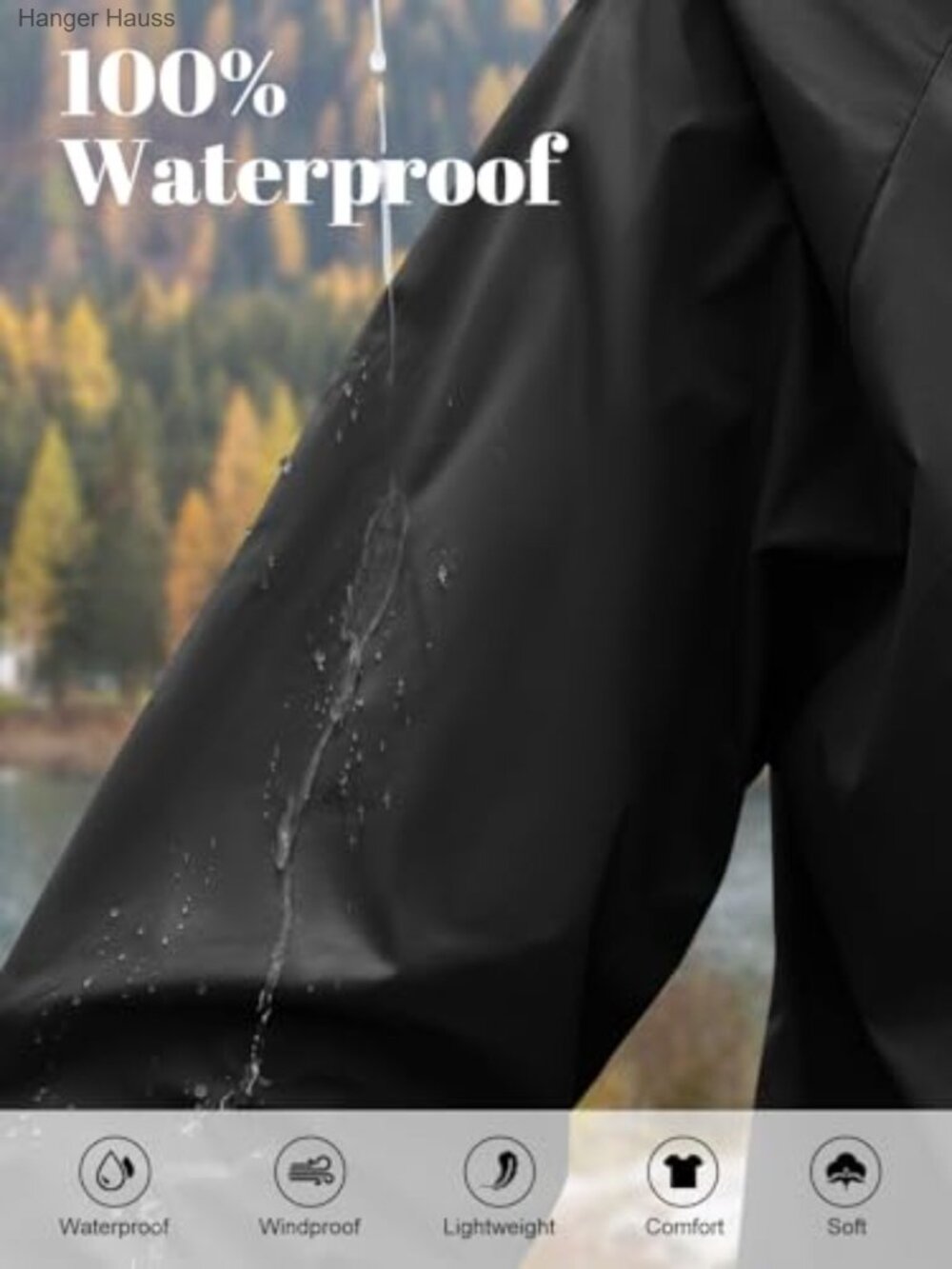 Women's Lightweight Packable Rain Jacket Waterproof Windproof Hooded - Picture 3 of 6